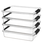 Vtopmart front pack shot showing four clear bins and benefits of organization