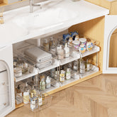 Vtopmart front view showing clear two-tier organizer helping visibility