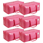 VTSVTS front view of six pink moving bags showing organized storage benefit