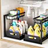 VUSIGN front view of organizer showing compact two-tier design and black finish for space saving
