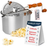 Wabash Valley Farms front view of Whirley Pop showing sturdy kettle benefit
