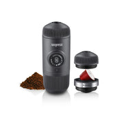 WACACO Nanopresso front view showing compact travel-ready espresso unit and portability benefit