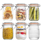 WACOI front view of six 32 oz mason jars showing neat storage and visibility