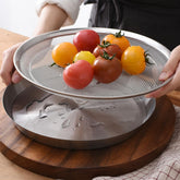 WAGENSTEIGER front view of mesh tray set showing organized draining and serving benefits