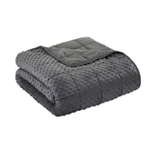 WAIBIO front view of dark grey weighted blanket showing full coverage and neat edges
