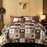 Wake In Cloud front view of quilt on bed showing western charm and instant room update