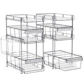WAKISA front view of two-pack clear organizers showing compact footprint and visibility