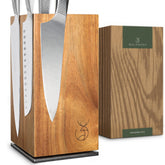 WALDWERK front view of acacia knife holder showing organized storage and quick access