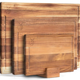 WALDWERK front view of cutting boards showing clean profile and natural finish
