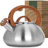 WALDWERK stainless steel kettle front view showing sleek durable finish and capacity benefit