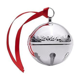 Wallace sleigh bell front view showing silver finish and year 2024, collectible appeal