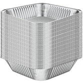 WANBAO front view of 50-pack square foil pans showing quantity and brand benefit