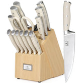 WANGMAZI front view of complete knife block set showing organization and quick access