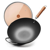 WANGYUANJI front view of wok with lid showing complete cookware set and usability