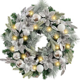 WANNA-CUL front door wreath brightens entryway with frosty elegance