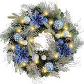 WANNA-CUL front door wreath displayed for curb appeal and seasonal welcome