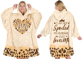 Warmstorey front view of hoodie blanket showing cozy fit and heartwarming message
