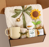 Wasocol front packaging of sunflower care basket comforts recipient