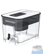 Waterdrop WFD-22L front view showing sleek black dispenser and ample capacity