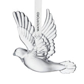 Waterford dove of peace ornament front view showing graceful silhouette and sparkle