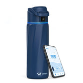 WaterH BOOST front view showing sleek stainless-steel finish and branding for stylish hydration