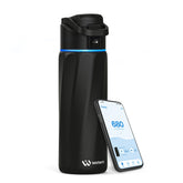 WaterH BOOST front view showing bottle and smart lid, highlights durable design
