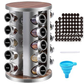 WAYDA front view rotating spice rack organizes 20 jars with easy access