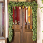 Waydress front view of 15ft cedar garland showing full lush coverage and instant holiday appeal