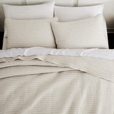 WDCOZY beige king quilt front view showing farmhouse charm and cozy coverage