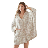 WDCOZY leopard front view with hood for cozy coverage