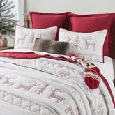 WDCOZY red quilt front view showing full bed coverage and bold color