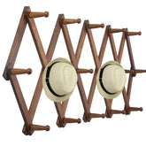 WEBI front view of walnut accordion wall hanger showing neat organization benefit
