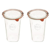 WECK Large Quadro jar front view showing clear glass and airtight lid for visible storage