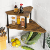 Weenson bamboo front view showing assembled shelf and organized spices benefit counter neatness