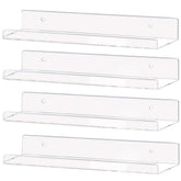 Weiai clear acrylic shelf front view showing slim profile and modern look
