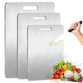 Wekayli cutting boards front packaging showing three sizes and durable steel for versatile prep