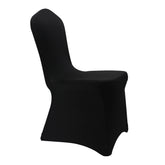 WELMATCH front view of 12 black chair covers showing neat packaged set and quick styling benefit