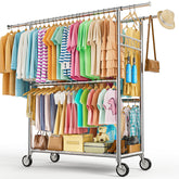 Wennop front view of full garment rack showing professional storage benefit