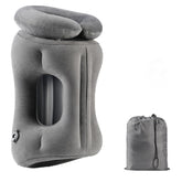 Werfeito front view grey pillow showing full neck support benefit