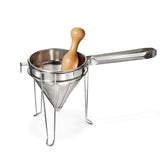 Weston cone front view showing polished stainless finish and capacity benefit