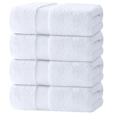 White Classic folded front view showing plush towel and elegant look