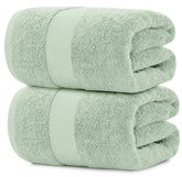 White Classic front-folded bath sheets showing neat fold and soft drape benefit comfort