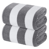 White Classic front folded two-pack showing grey cabana stripes and luxe look