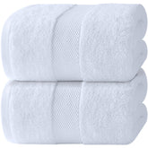 White Classic front view of two-pack bath sheets showing clean hotel-style look and comfort