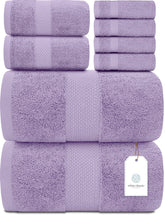 White Classic front packaging showing lavender 8-piece set and included items