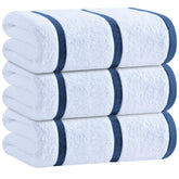white classic front packaging navy stripes showing classic look and convenience