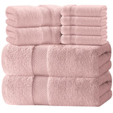 White Classic front packaging showing pink towel set and hotel-quality look