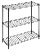 Whitmor chrome 3-tier front view shows sturdy organized storage benefit