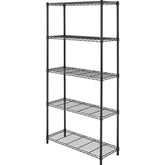 Whitmor front view assembled shelving shows sturdy storage and easy access