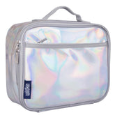 Wildkin holographic lunch box front view showing compact design and fun finish